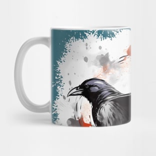 Flying Watercolor Crow Mug